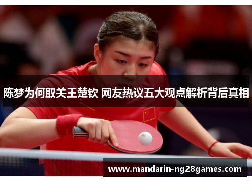 陈梦为何取关王楚钦 网友热议五大观点解析背后真相